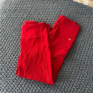 Lululemon Red 3/4 Leggings